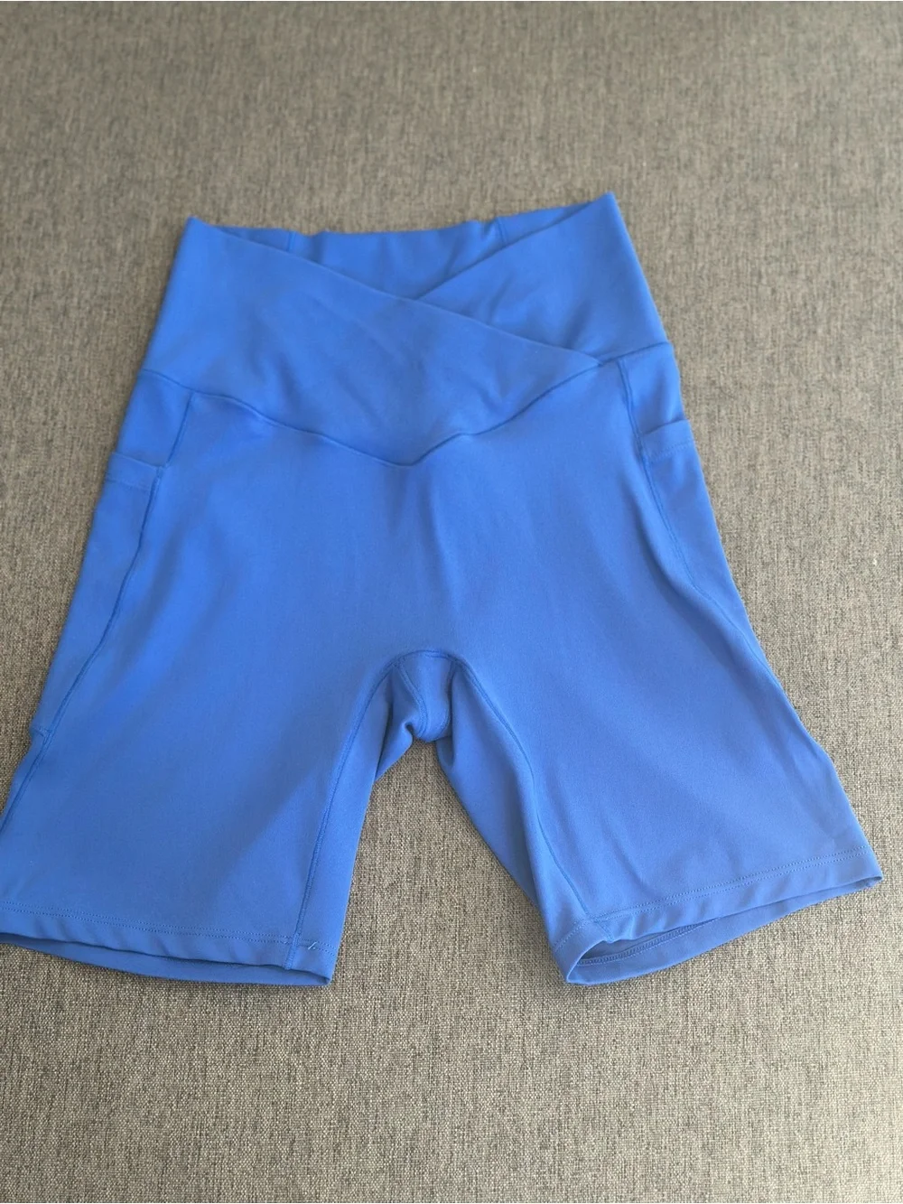 HALARA Cross-Waist Bike Shorts - Blue